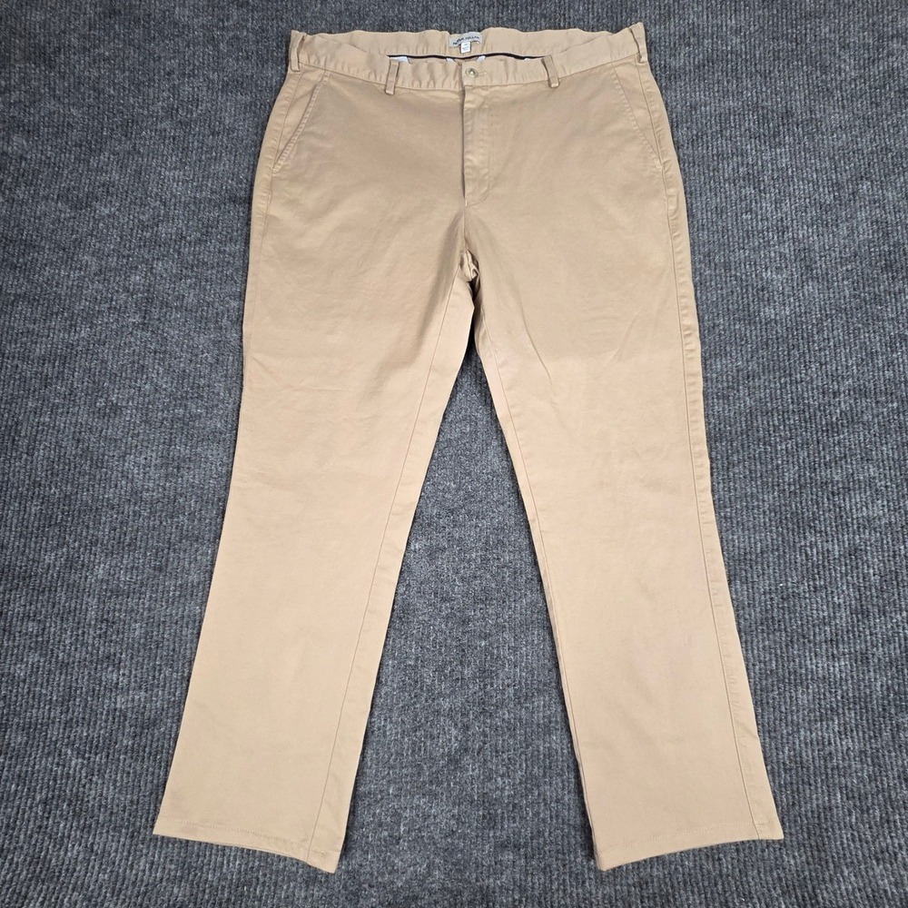 Peter Millar Mens Khaki‎ Chinos Flat Front Pants Size 38 Made in Peru
